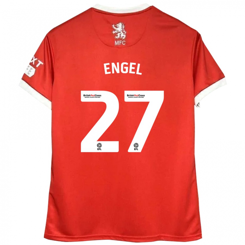 Niño Camiseta Lukas Engel #27 Rojo Blanco 1ª Equipación 2024/25 La Camisa Perú