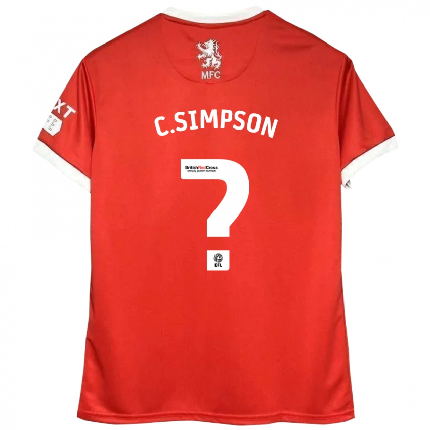 Niño Camiseta Cameron Simpson #0 Rojo Blanco 1ª Equipación 2024/25 La Camisa Perú