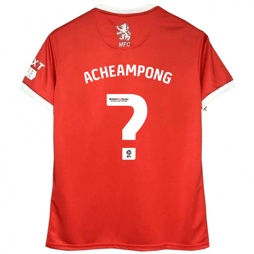 Niño Camiseta Prince Acheampong #0 Rojo Blanco 1ª Equipación 2024/25 La Camisa Perú