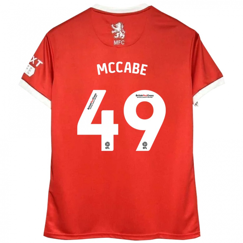 Niño Camiseta Law Mccabe #49 Rojo Blanco 1ª Equipación 2024/25 La Camisa Perú