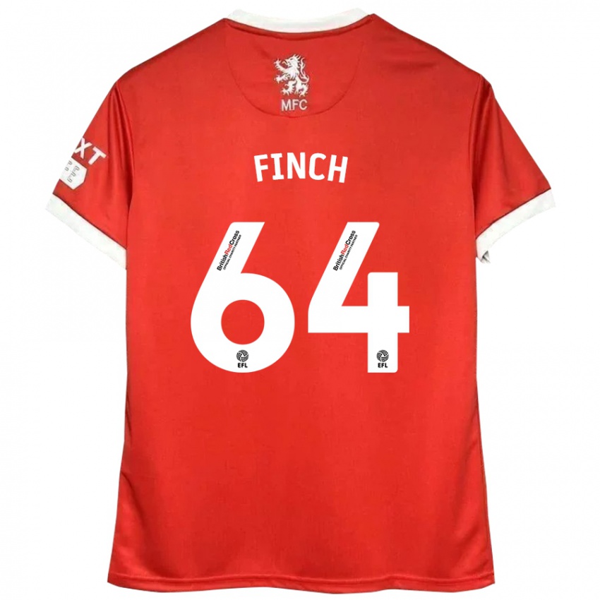 Niño Camiseta Sonny Finch #64 Rojo Blanco 1ª Equipación 2024/25 La Camisa Perú