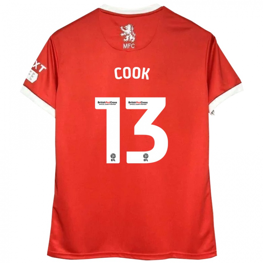 Niño Camiseta Ruby Cook #13 Rojo Blanco 1ª Equipación 2024/25 La Camisa Perú