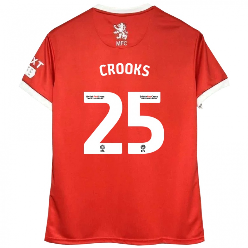 Niño Camiseta Matt Crooks #25 Rojo Blanco 1ª Equipación 2024/25 La Camisa Perú