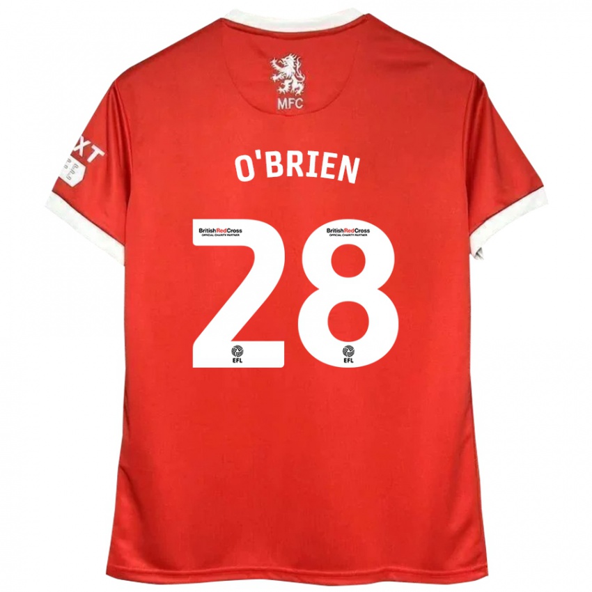 Niño Camiseta Lewis O'brien #28 Rojo Blanco 1ª Equipación 2024/25 La Camisa Perú