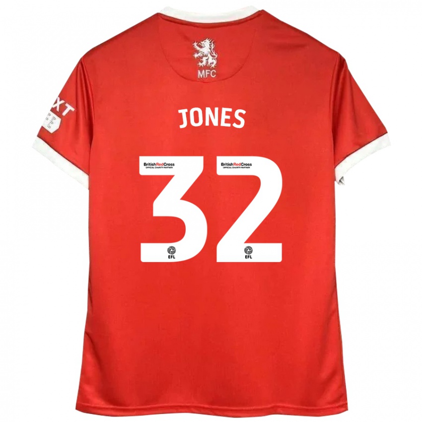 Niño Camiseta Jamie Jones #32 Rojo Blanco 1ª Equipación 2024/25 La Camisa Perú