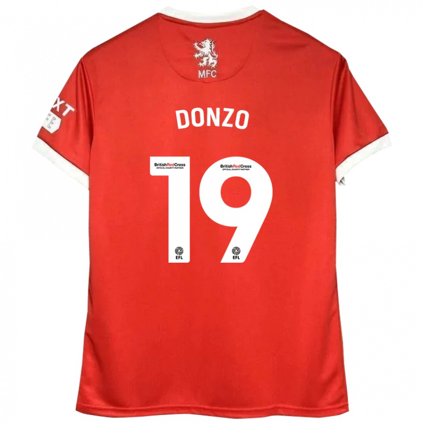 Niño Camiseta Jolie Donzo #19 Rojo Blanco 1ª Equipación 2024/25 La Camisa Perú