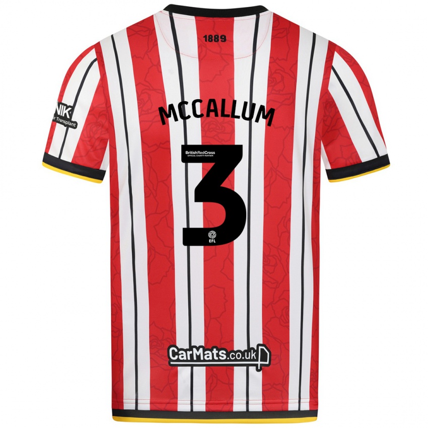 Niño Camiseta Sam Mccallum #3 Rojo Blanco Rayas 1ª Equipación 2024/25 La Camisa Perú