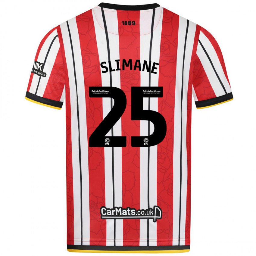 Niño Camiseta Anis Slimane #25 Rojo Blanco Rayas 1ª Equipación 2024/25 La Camisa Perú