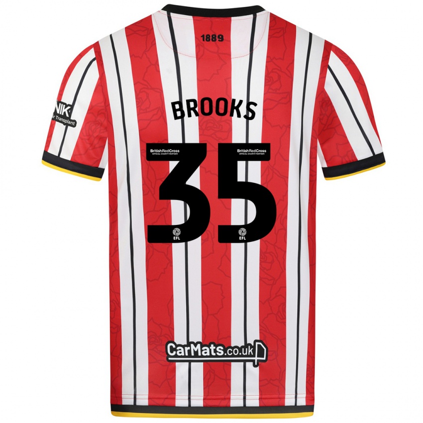 Niño Camiseta Andre Brooks #35 Rojo Blanco Rayas 1ª Equipación 2024/25 La Camisa Perú