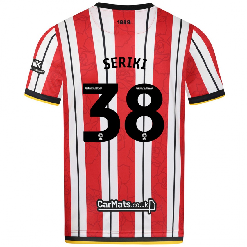 Niño Camiseta Femi Seriki #38 Rojo Blanco Rayas 1ª Equipación 2024/25 La Camisa Perú