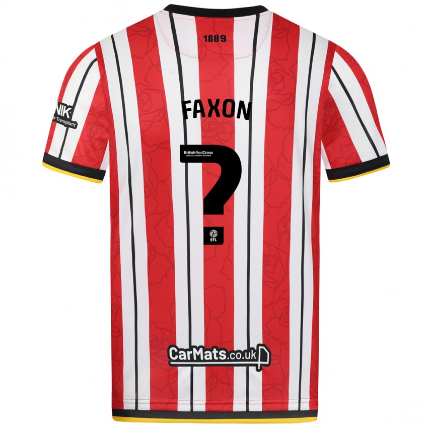 Niño Camiseta Luke Faxon #0 Rojo Blanco Rayas 1ª Equipación 2024/25 La Camisa Perú