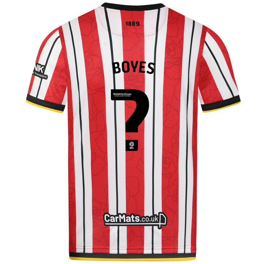 Niño Camiseta Harry Boyes #0 Rojo Blanco Rayas 1ª Equipación 2024/25 La Camisa Perú