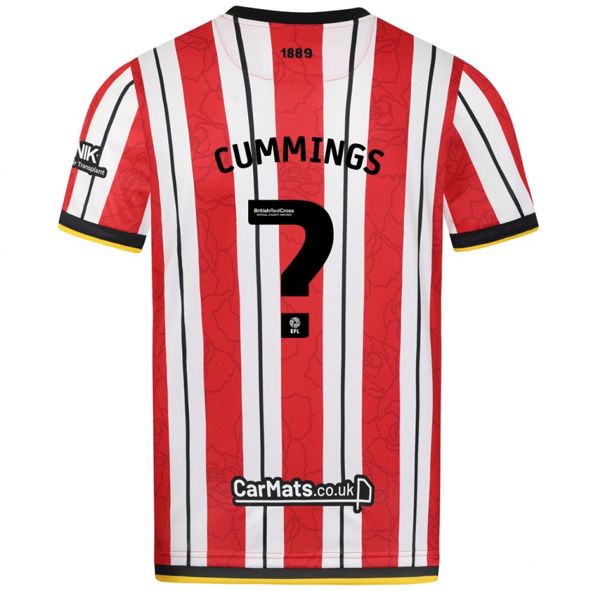 Niño Camiseta Ethan Cummings #0 Rojo Blanco Rayas 1ª Equipación 2024/25 La Camisa Perú