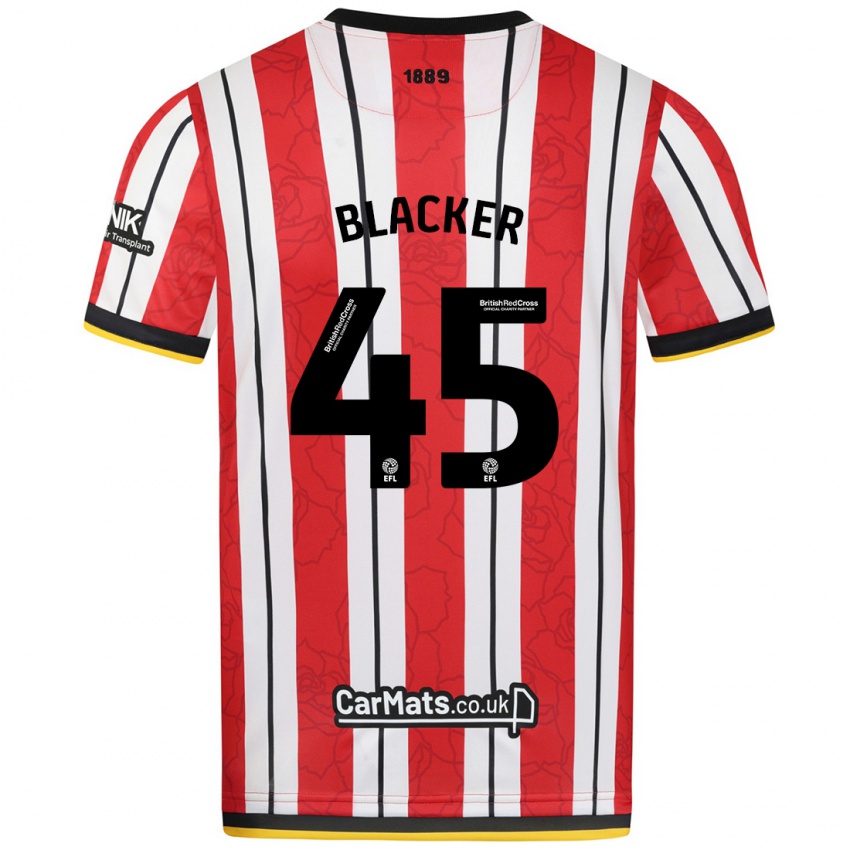 Niño Camiseta Billy Blacker #45 Rojo Blanco Rayas 1ª Equipación 2024/25 La Camisa Perú