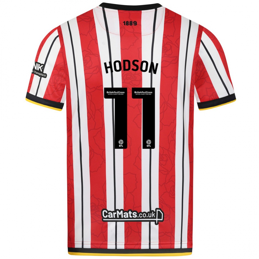 Niño Camiseta Ashley Hodson #11 Rojo Blanco Rayas 1ª Equipación 2024/25 La Camisa Perú