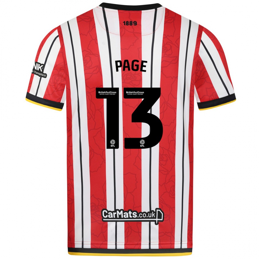 Niño Camiseta Olivia Page #13 Rojo Blanco Rayas 1ª Equipación 2024/25 La Camisa Perú