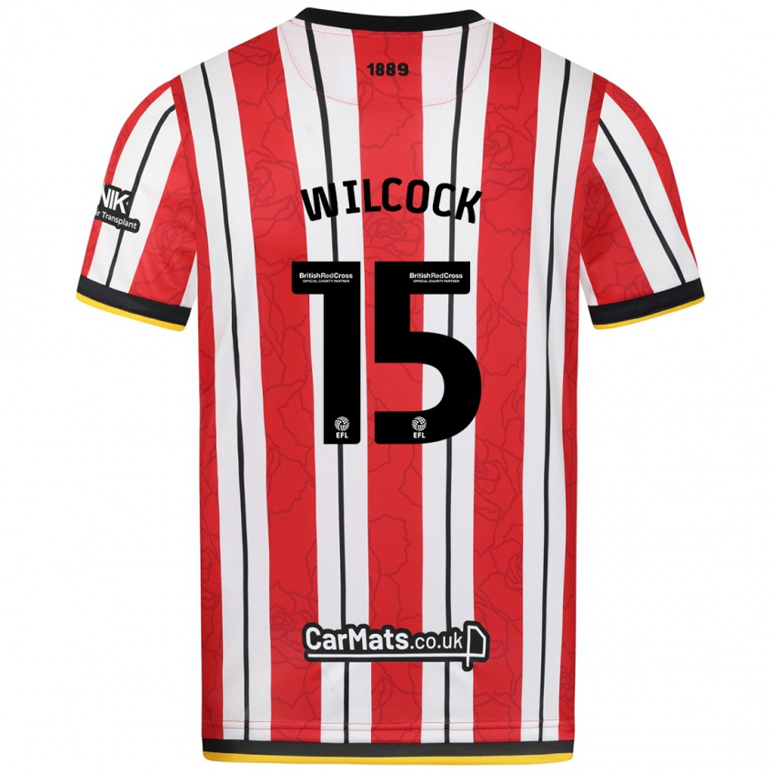 Niño Camiseta Tamara Wilcock #15 Rojo Blanco Rayas 1ª Equipación 2024/25 La Camisa Perú