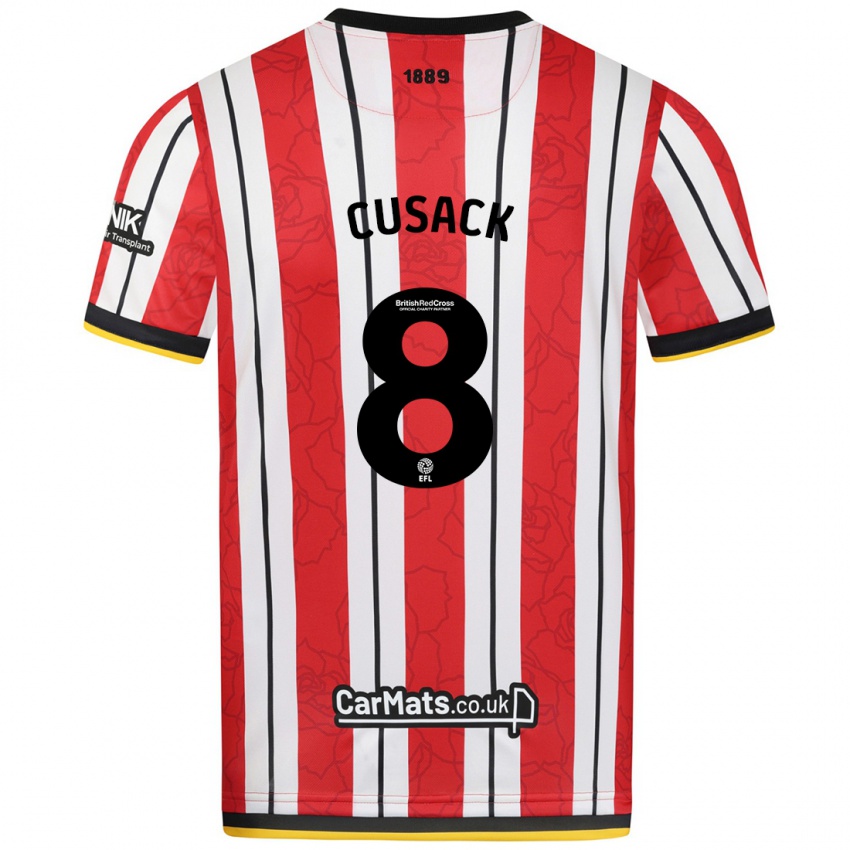 Niño Camiseta Maddy Cusack † #8 Rojo Blanco Rayas 1ª Equipación 2024/25 La Camisa Perú