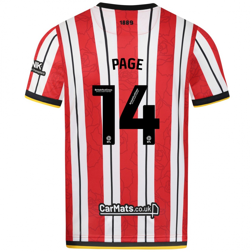 Niño Camiseta Olivia Jane Page #14 Rojo Blanco Rayas 1ª Equipación 2024/25 La Camisa Perú