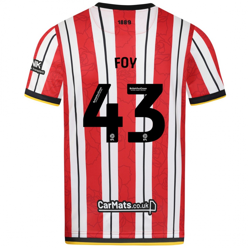 Niño Camiseta Gus Foy #43 Rojo Blanco Rayas 1ª Equipación 2024/25 La Camisa Perú