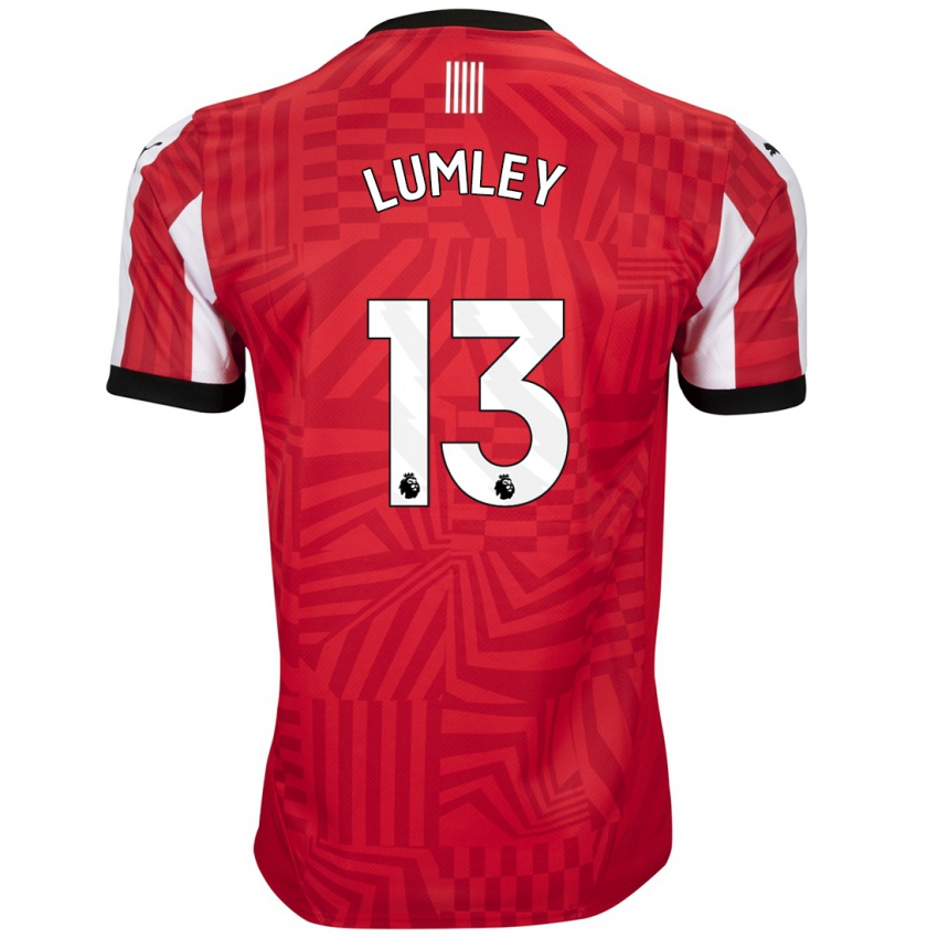 Niño Camiseta Joe Lumley #13 Rojo Blanco 1ª Equipación 2024/25 La Camisa Perú