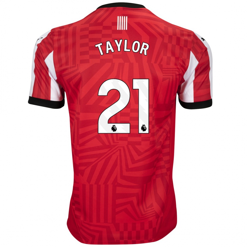 Niño Camiseta Charlie Taylor #21 Rojo Blanco 1ª Equipación 2024/25 La Camisa Perú