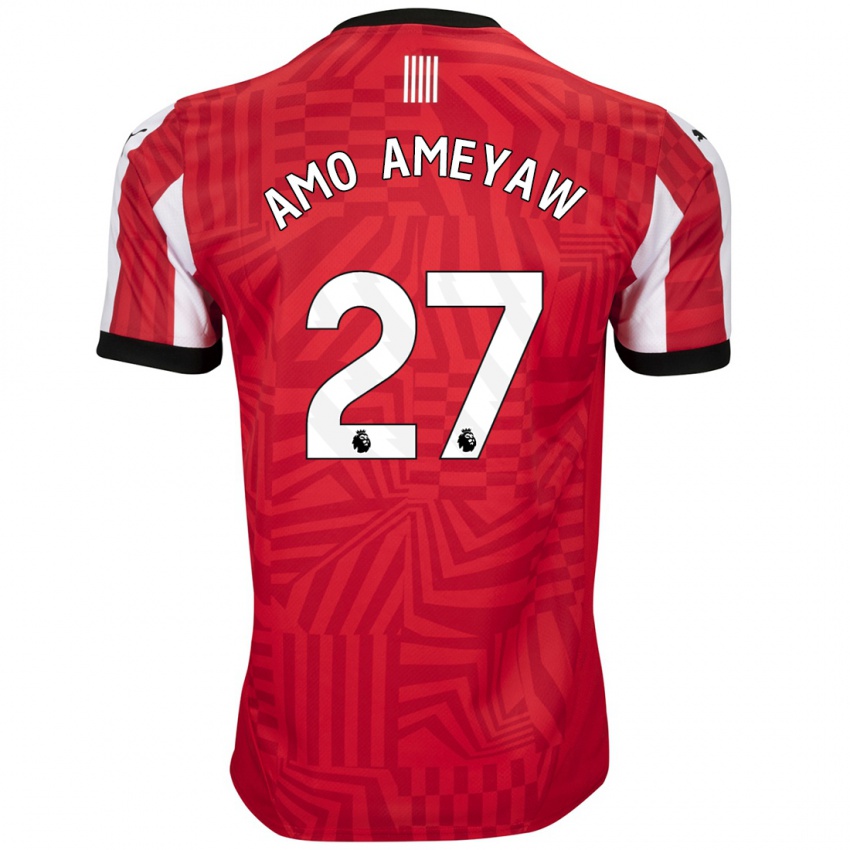 Niño Camiseta Samuel Amo-Ameyaw #27 Rojo Blanco 1ª Equipación 2024/25 La Camisa Perú