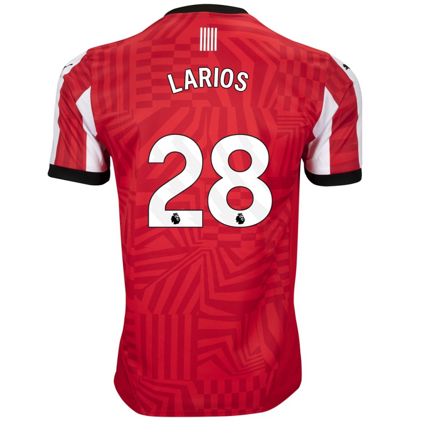 Niño Camiseta Juan Larios #28 Rojo Blanco 1ª Equipación 2024/25 La Camisa Perú