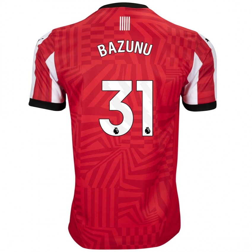 Niño Camiseta Gavin Bazunu #31 Rojo Blanco 1ª Equipación 2024/25 La Camisa Perú