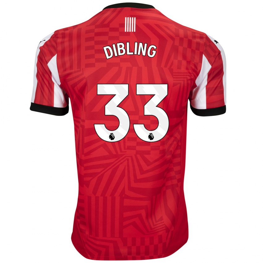 Niño Camiseta Tyler Dibling #33 Rojo Blanco 1ª Equipación 2024/25 La Camisa Perú