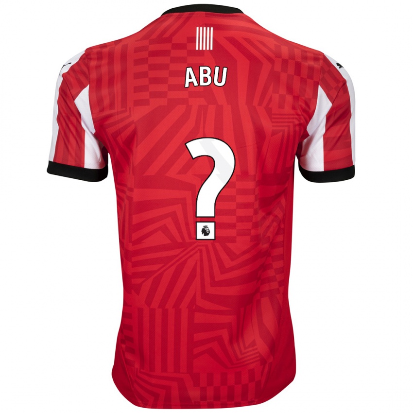 Niño Camiseta Derrick Abu #0 Rojo Blanco 1ª Equipación 2024/25 La Camisa Perú