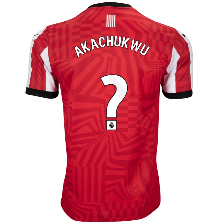 Niño Camiseta Romeo Akachukwu #0 Rojo Blanco 1ª Equipación 2024/25 La Camisa Perú