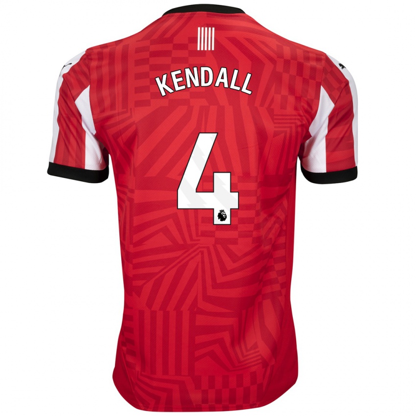 Niño Camiseta Lucia Kendall #4 Rojo Blanco 1ª Equipación 2024/25 La Camisa Perú