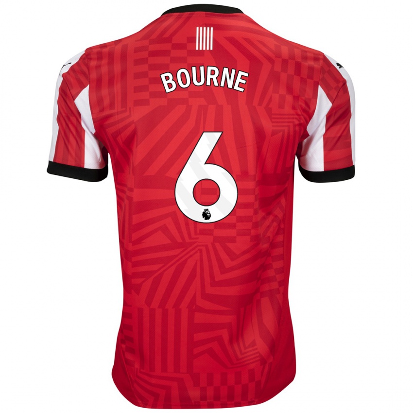 Niño Camiseta Tara Bourne #6 Rojo Blanco 1ª Equipación 2024/25 La Camisa Perú