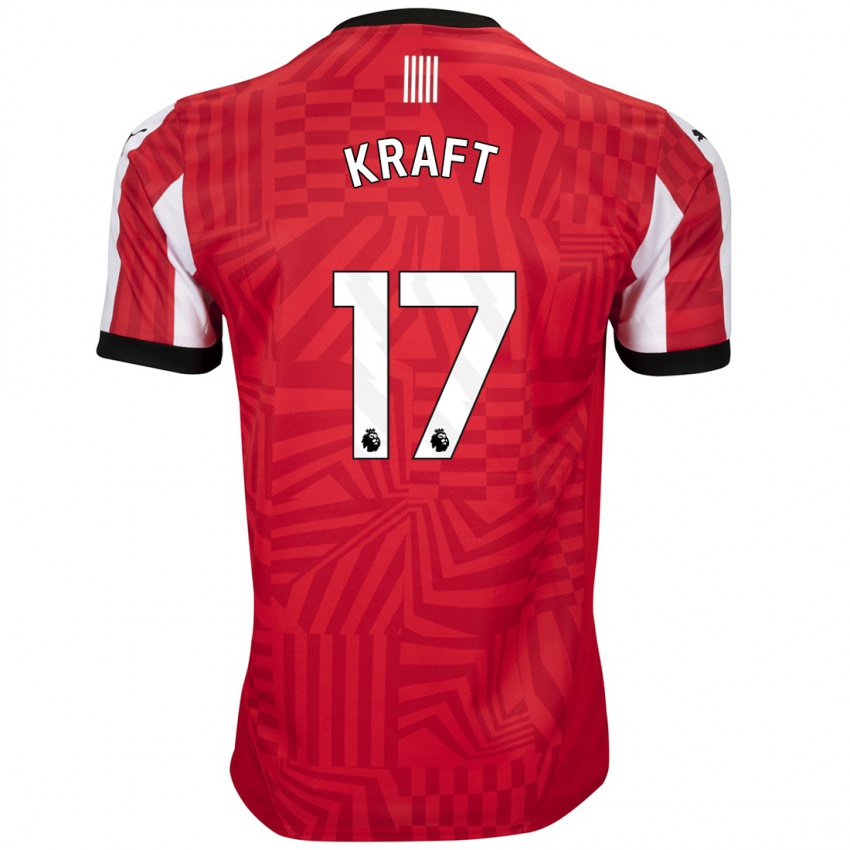 Niño Camiseta Emily Kraft #17 Rojo Blanco 1ª Equipación 2024/25 La Camisa Perú