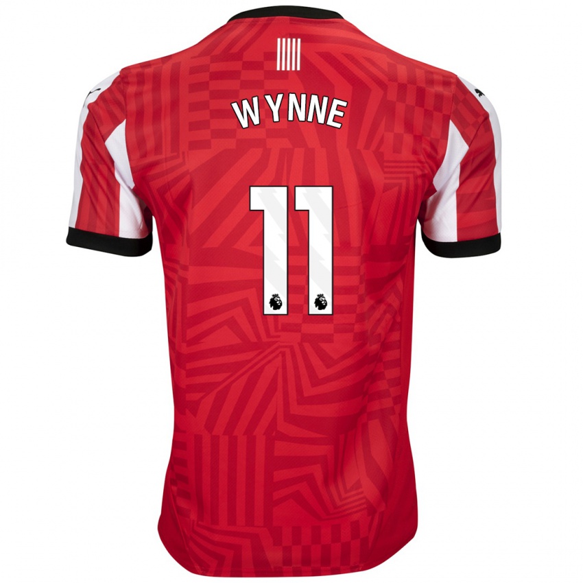 Niño Camiseta Megan Wynne #11 Rojo Blanco 1ª Equipación 2024/25 La Camisa Perú