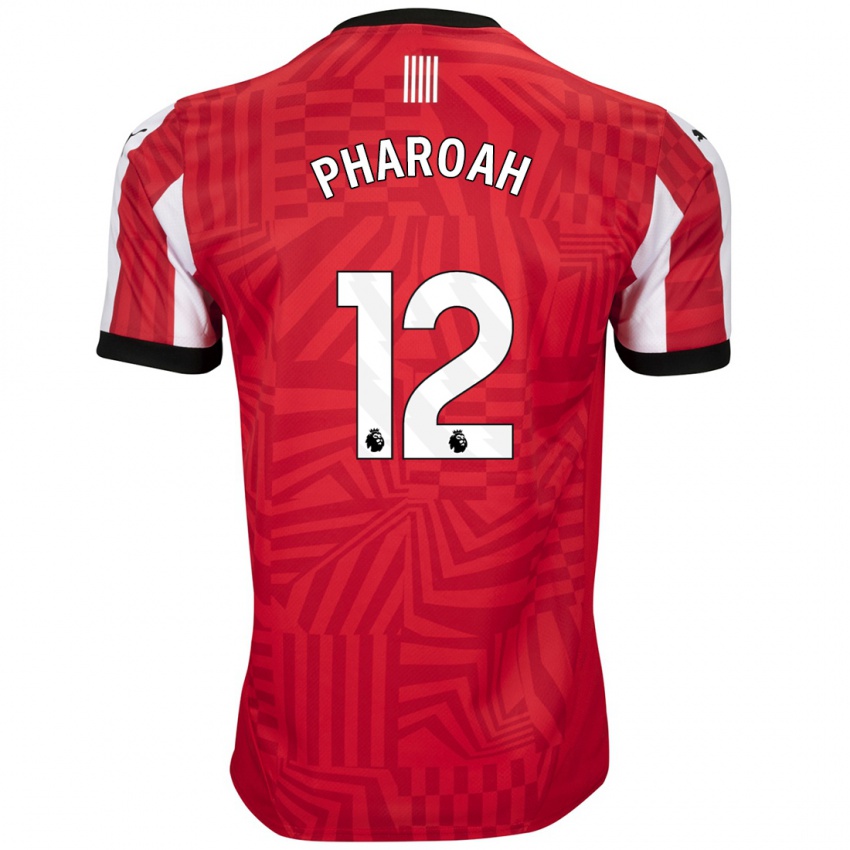 Niño Camiseta Sophia Pharoah #12 Rojo Blanco 1ª Equipación 2024/25 La Camisa Perú