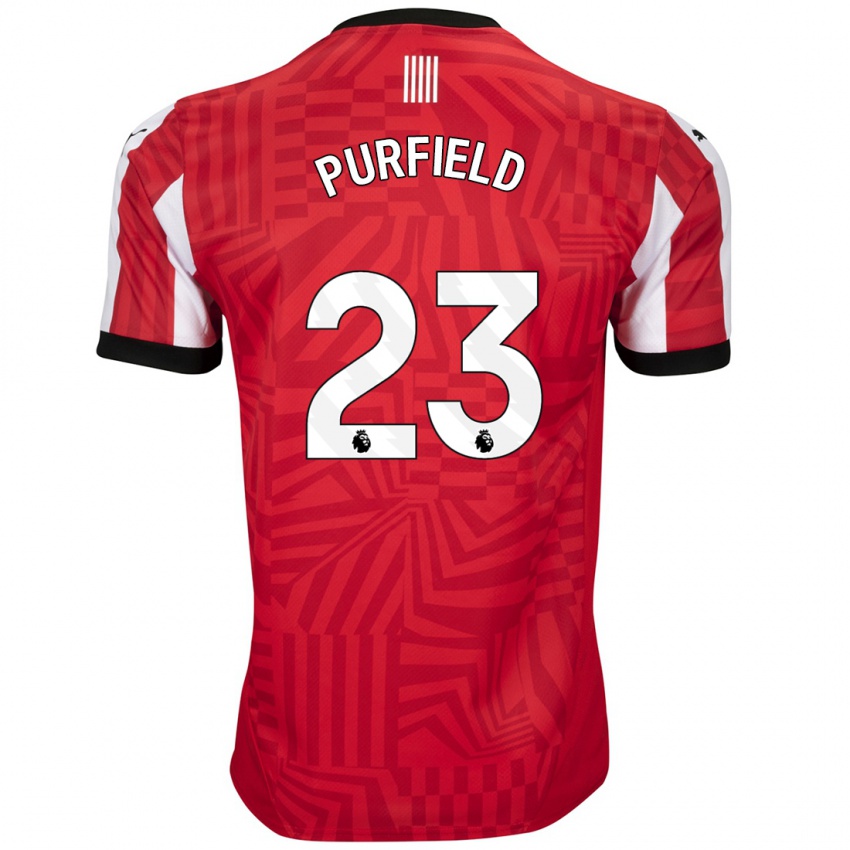 Niño Camiseta Jemma Elizabeth Purfield #23 Rojo Blanco 1ª Equipación 2024/25 La Camisa Perú