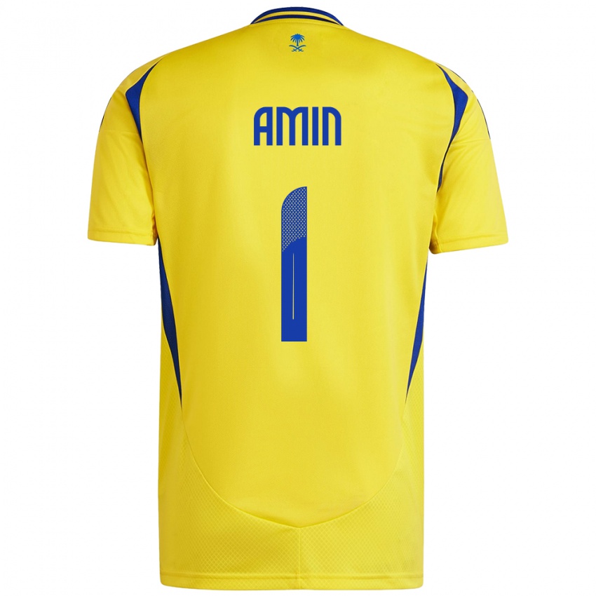 Niño Camiseta Amin Al-Bukhari #1 Amarillo Azul 1ª Equipación 2024/25 La Camisa Perú