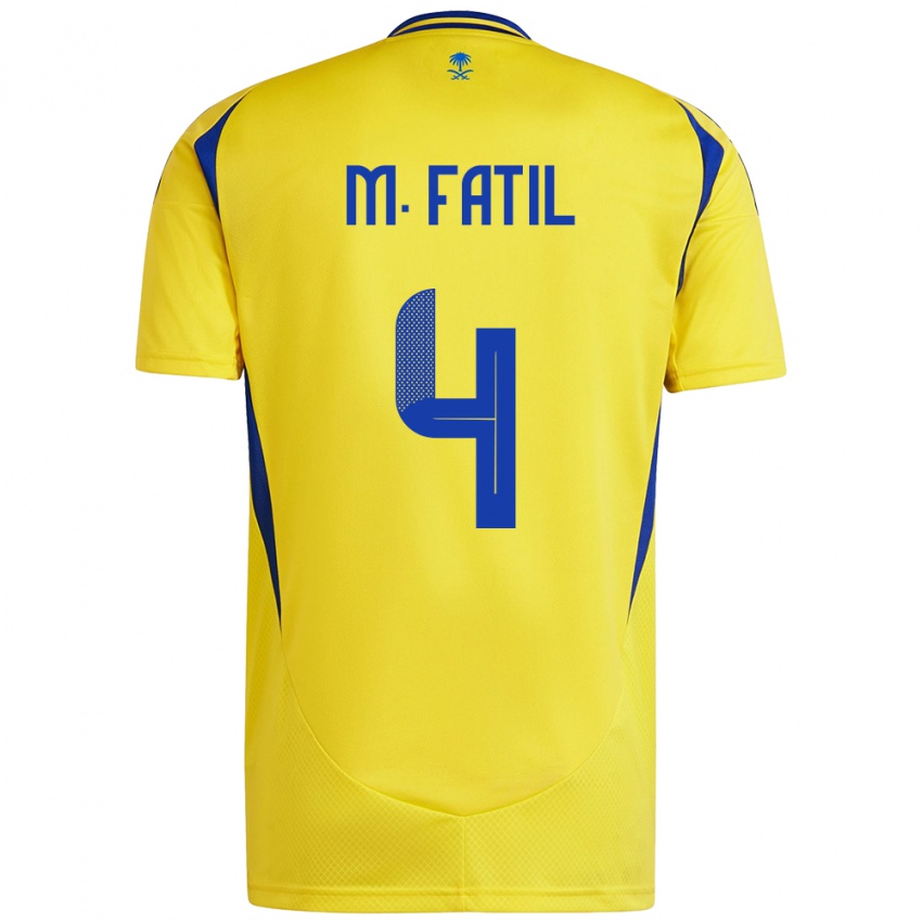 Niño Camiseta Mohammed Al-Fatil #4 Amarillo Azul 1ª Equipación 2024/25 La Camisa Perú