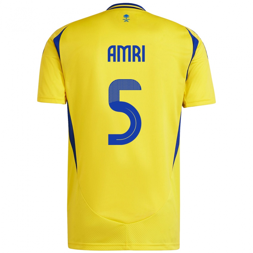 Niño Camiseta Abdulelah Al-Amri #5 Amarillo Azul 1ª Equipación 2024/25 La Camisa Perú