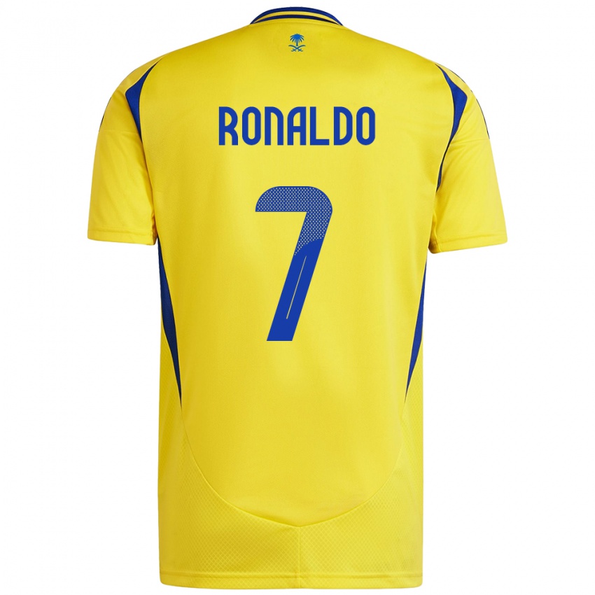 Niño Camiseta Cristiano Ronaldo #7 Amarillo Azul 1ª Equipación 2024/25 La Camisa Perú