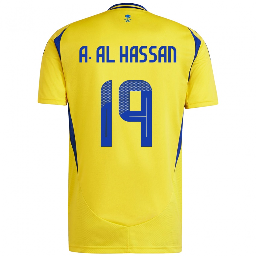 Niño Camiseta Ali Al-Hassan #19 Amarillo Azul 1ª Equipación 2024/25 La Camisa Perú