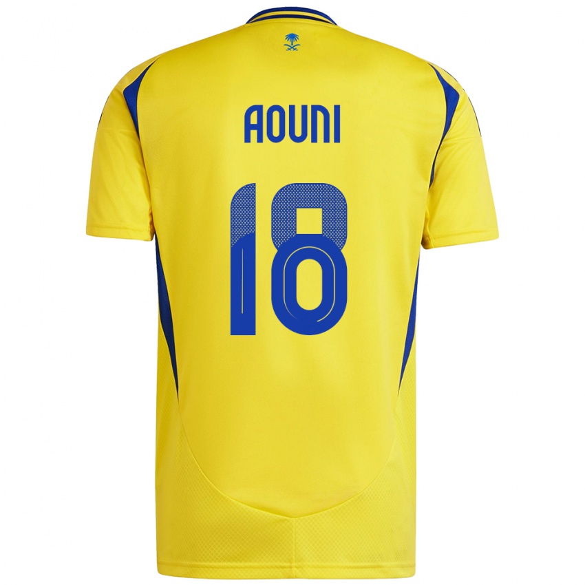 Niño Camiseta Samia Aouni #18 Amarillo Azul 1ª Equipación 2024/25 La Camisa Perú