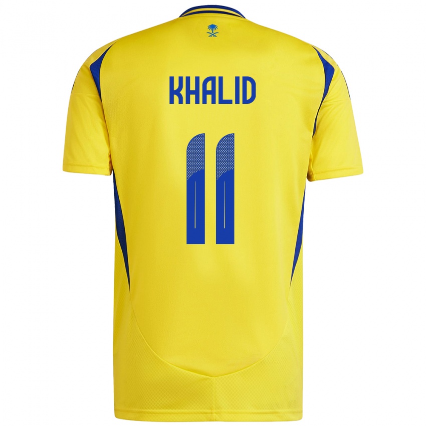 Niño Camiseta Khalid Al-Ghannam #11 Amarillo Azul 1ª Equipación 2024/25 La Camisa Perú