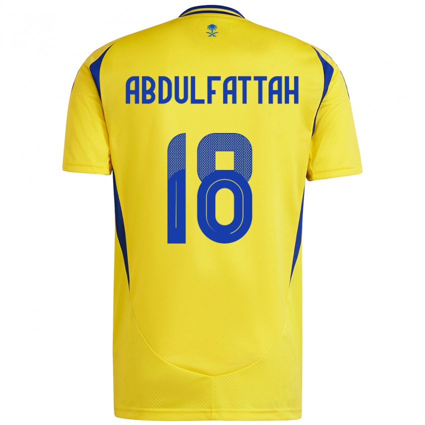 Niño Camiseta Abdulfattah Adam #18 Amarillo Azul 1ª Equipación 2024/25 La Camisa Perú