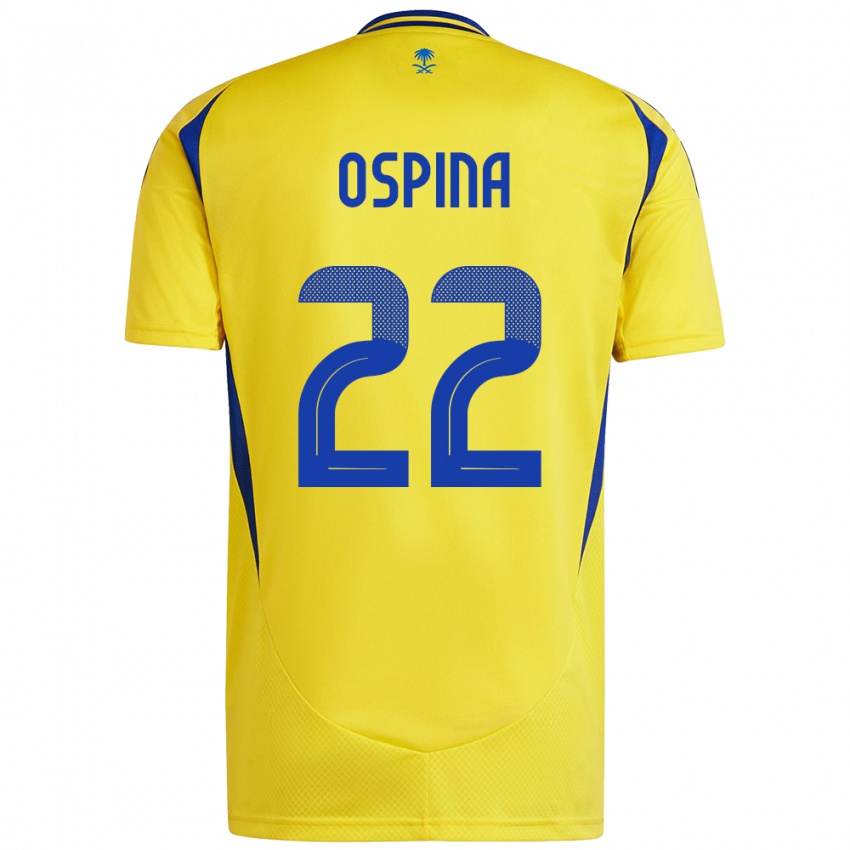 Niño Camiseta David Ospina #22 Amarillo Azul 1ª Equipación 2024/25 La Camisa Perú