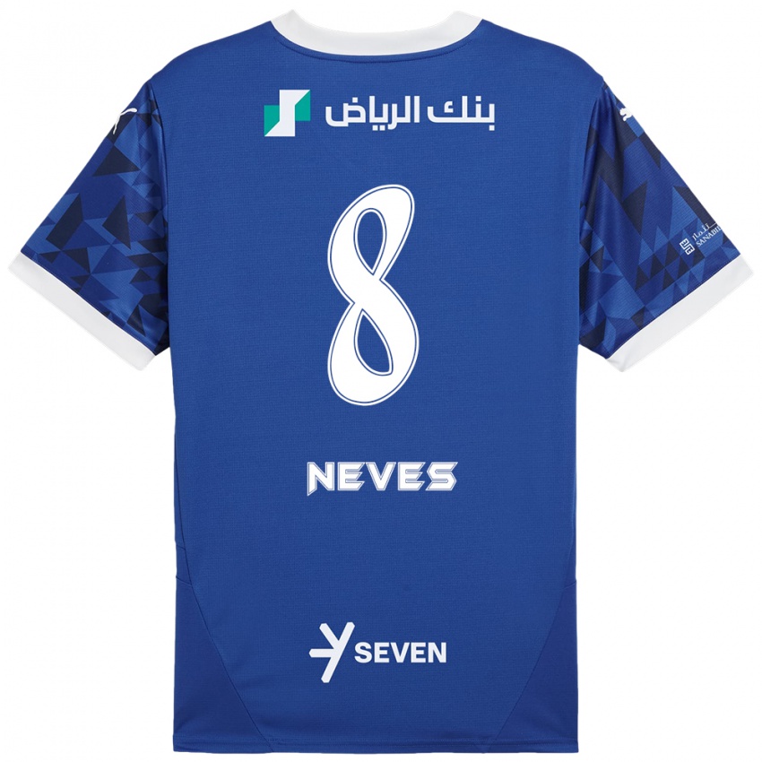 Niño Camiseta Rúben Neves #8 Azul Oscuro Blanco 1ª Equipación 2024/25 La Camisa Perú