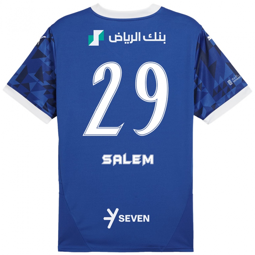 Niño Camiseta Salem Al-Dawsari #29 Azul Oscuro Blanco 1ª Equipación 2024/25 La Camisa Perú