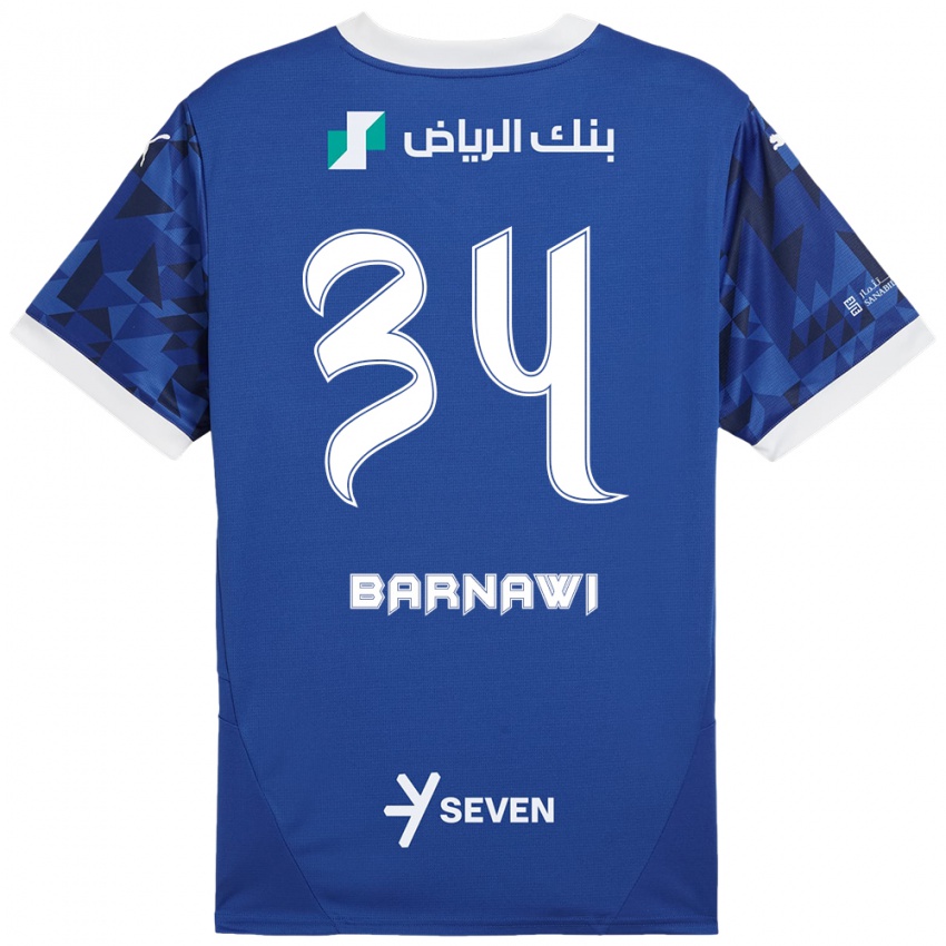 Niño Camiseta Saleh Barnawi #34 Azul Oscuro Blanco 1ª Equipación 2024/25 La Camisa Perú